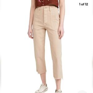 MOTHER The Patch Pocket Private Ankle Jeans Cargo Pants In Khaki Size 27